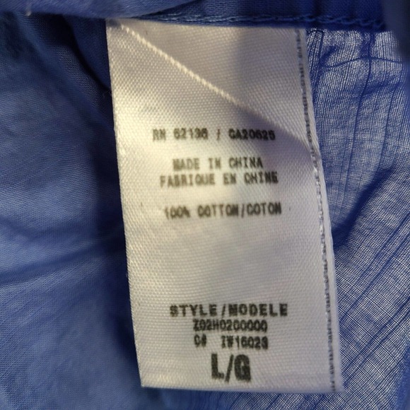 G By GUESS Shirt‎ Men's Large Blue Short Sleeve Button Down Tattoo Art - Picture 7 of 12